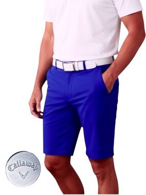 Callaway Golf Shorts Flat Front Wrinkle Resistant Indigo Sz 38x10